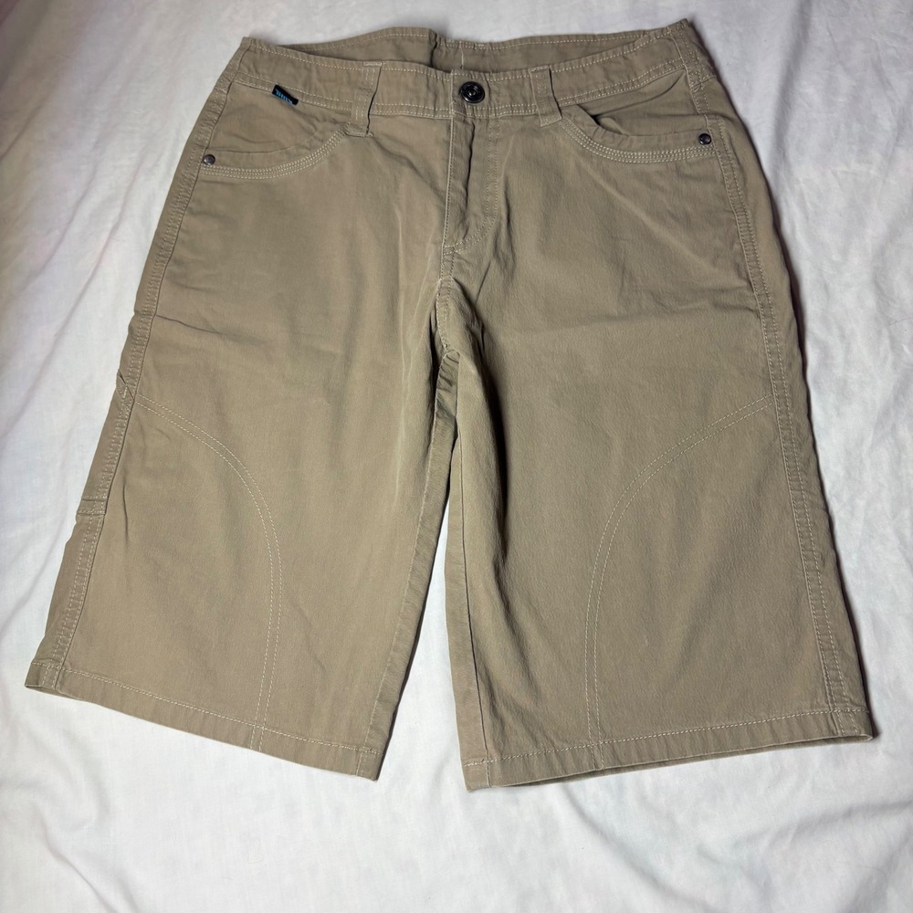Kuhl Renegade Tan Cargo Hiking Shorts Boys Large 14-16 Khaki Outdoor Techwear